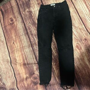 We The Free Black Skinny Jeans Ripped Knees Size 27